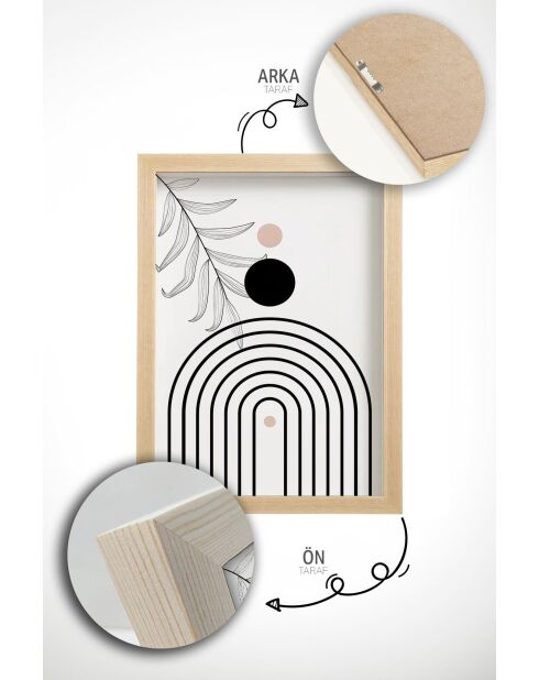 Gerahmtes Dekobild (3 Stück) mehrfarbig 33 x 48 cm