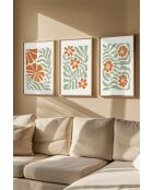 Gerahmtes Dekobild (3 Stück) mehrfarbig 33 x 48 cm