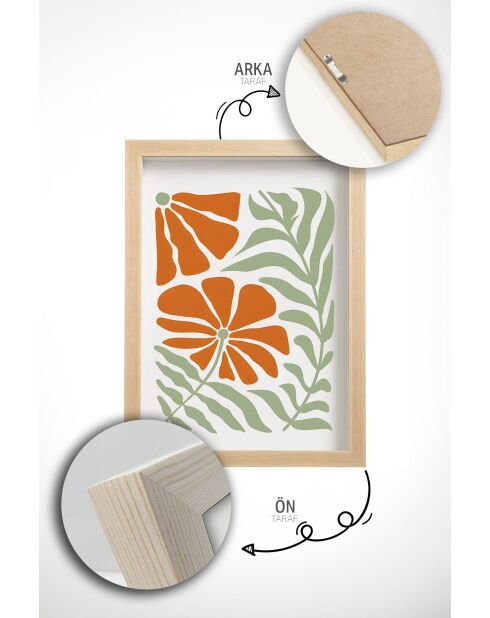 Gerahmtes Dekobild (3 Stück) mehrfarbig 33 x 48 cm