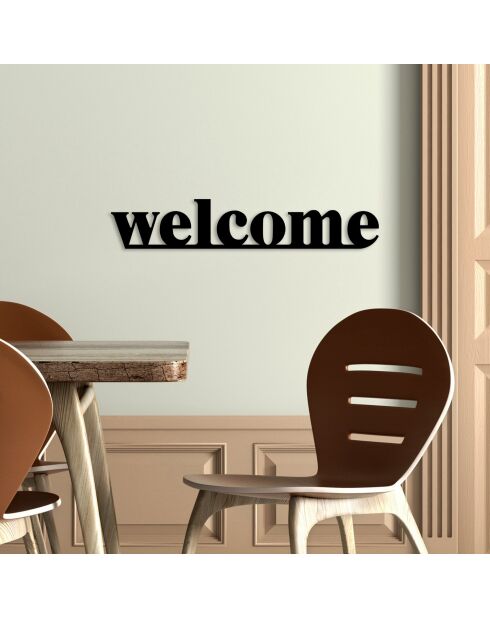 Accessoire mural décoratif en métal noir - 70 x 13 cm