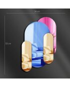 Veelkleurige decoratieve spiegel - 34 x 53 cm