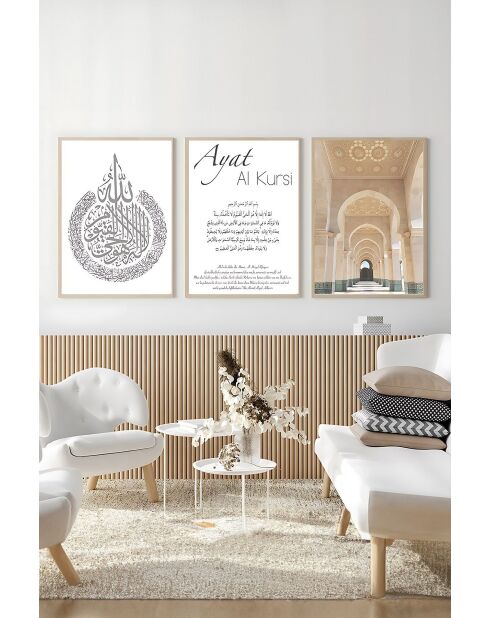 Tableau décoratif encadré en MDF (3 pièces) multicolore - 33 x 48 cm