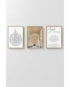 Tableau décoratif encadré en MDF (3 pièces) multicolore - 33 x 48 cm