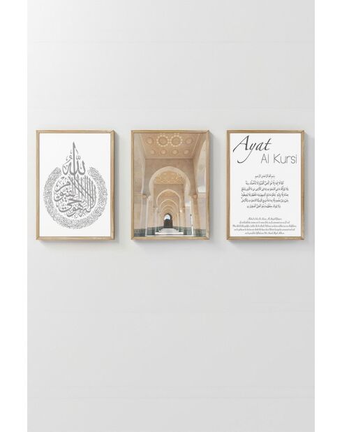 Tableau décoratif encadré en MDF (3 pièces) multicolore - 33 x 48 cm