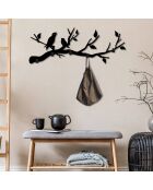 Wandhaak van zwart metaal - 67 x 27 cm