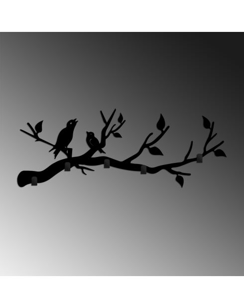 Wandhaak van zwart metaal - 67 x 27 cm