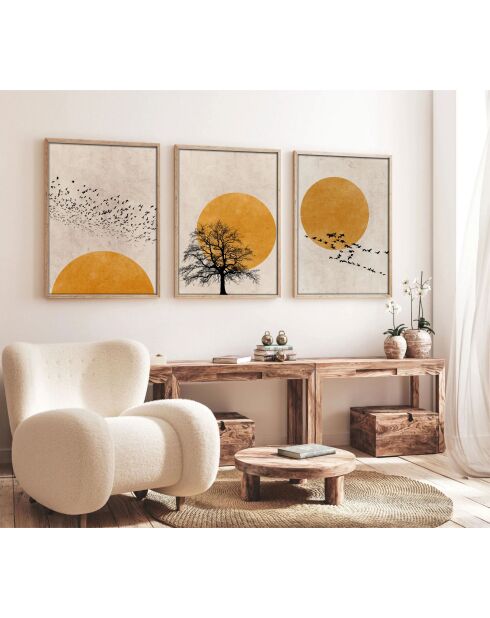 Tableau décoratif encadré en MDF (3 pièces) multicolore - 35 x 50 cm