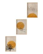 Pannello decorativo incorniciato in MDF (3 pezzi) multicolore - 35 x 50 cm