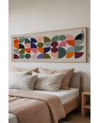 Tableau décoratif encadré en MDF multicolore - 50 x 120 cm