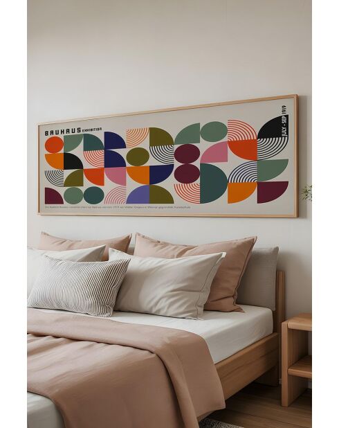 Tableau décoratif encadré en MDF multicolore - 50 x 120 cm