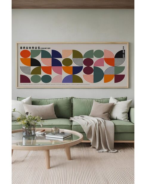 Tableau décoratif encadré en MDF multicolore - 50 x 120 cm