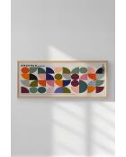 Tableau décoratif encadré en MDF multicolore - 50 x 120 cm