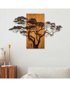 Mehrfarbiges dekoratives Wandzubehör aus Holz - 90 x 58 cm