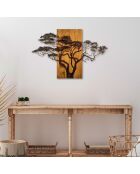 Mehrfarbiges dekoratives Wandzubehör aus Holz - 90 x 58 cm