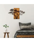 Mehrfarbiges dekoratives Wandzubehör aus Holz - 90 x 58 cm