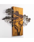 Mehrfarbiges dekoratives Wandzubehör aus Holz - 90 x 58 cm