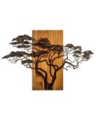 Mehrfarbiges dekoratives Wandzubehör aus Holz - 90 x 58 cm