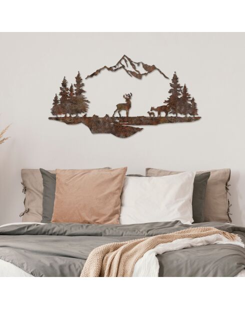 Accessoire mural décoratif en métal antiquité - 38 x 70 cm