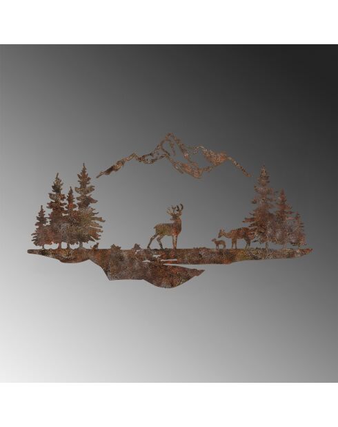 Accessoire mural décoratif en métal antiquité - 38 x 70 cm