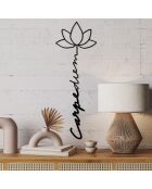 Accessorio decorativo da parete in metallo nero - 21 x 60 cm