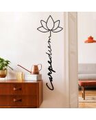 Accessorio decorativo da parete in metallo nero - 21 x 60 cm