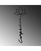 Accessorio decorativo da parete in metallo nero - 21 x 60 cm