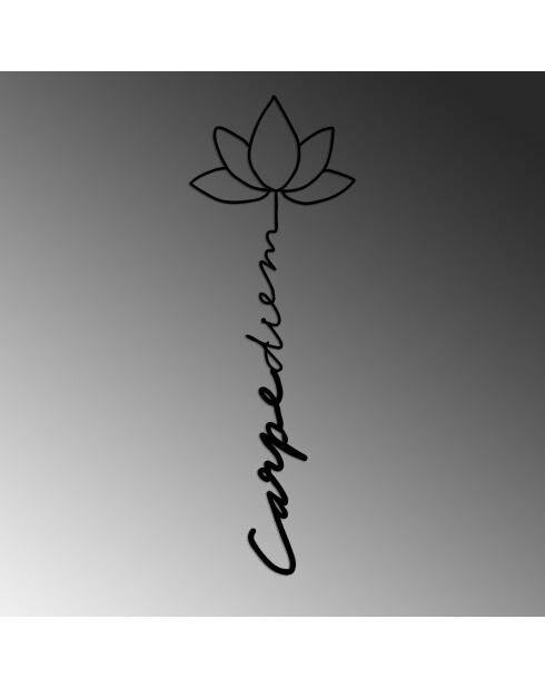 Accessoire mural décoratif en métal noir - 21 x 60 cm