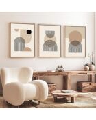 Tableau décoratif encadré en MDF (3 pièces) multicolore - 50 x 70 cm