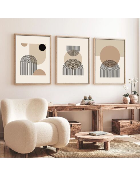 Tableau décoratif encadré en MDF (3 pièces) multicolore - 50 x 70 cm