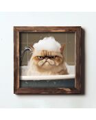 Tableau décoratif encadré en MDF multicolore - 16 x 16 x 2 cm