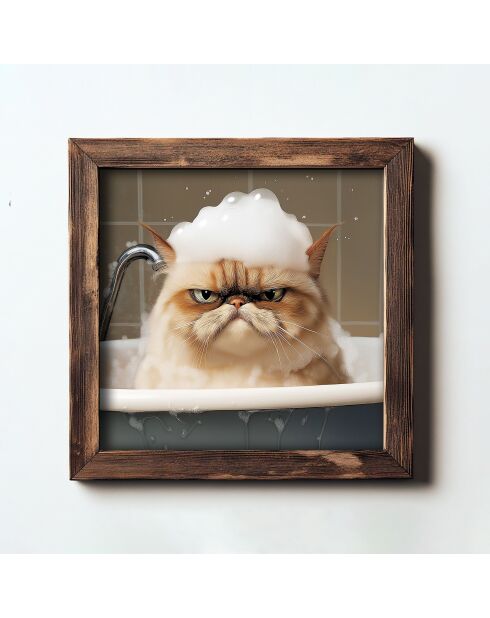 Tableau décoratif encadré en MDF multicolore - 16 x 16 x 2 cm