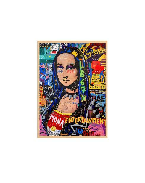 Tableau décoratif encadré en MDF multicolore - 33 x 48 cm