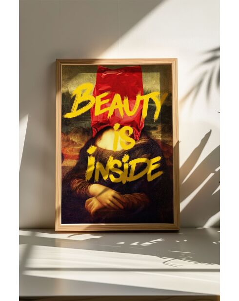 Tableau décoratif encadré en MDF multicolore - 33 x 48 cm