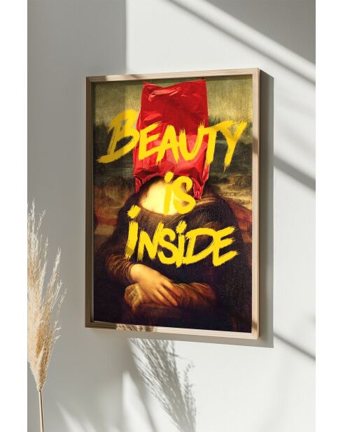 Tableau décoratif encadré en MDF multicolore - 33 x 48 cm