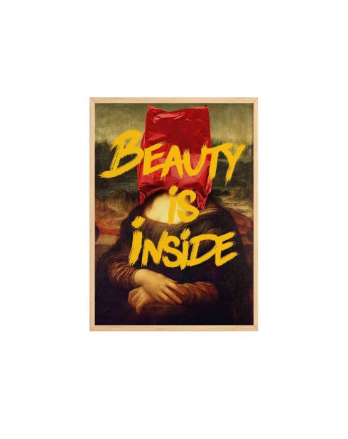 Tableau décoratif encadré en MDF multicolore - 33 x 48 cm