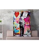 Peinture décorative sur toile multicolore - 50 x 70 cm