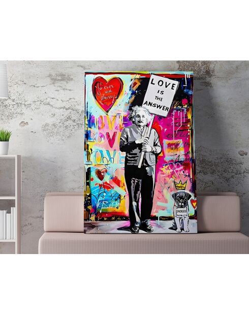 Peinture décorative sur toile multicolore - 50 x 70 cm