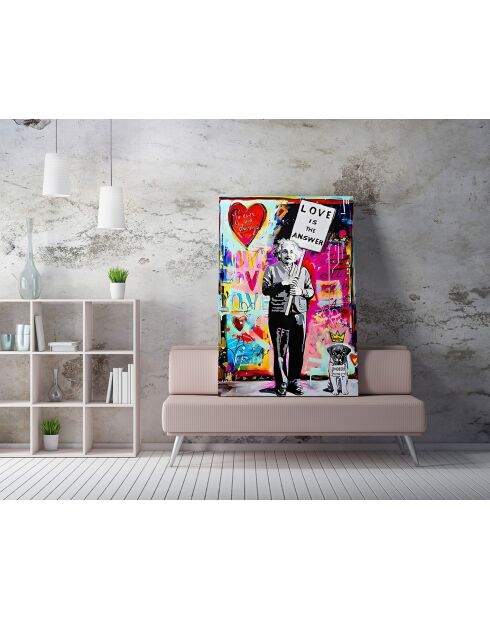 Peinture décorative sur toile multicolore - 50 x 70 cm