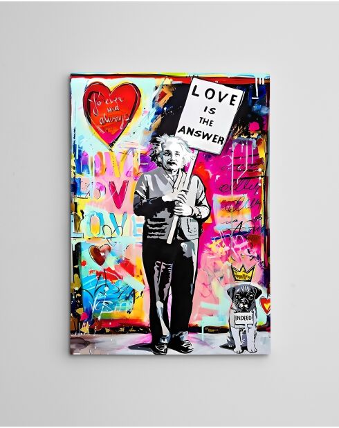 Peinture décorative sur toile multicolore - 50 x 70 cm