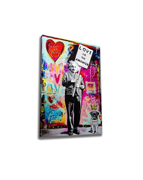 Peinture décorative sur toile multicolore - 50 x 70 cm