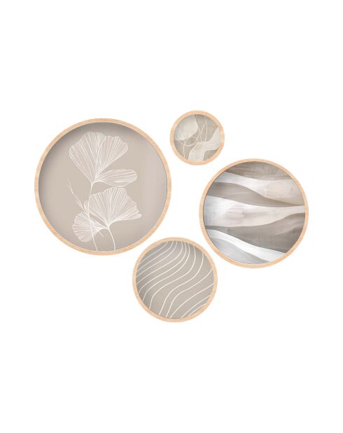 Quadro decorativo con cornice in MDF (4 pezzi) multicolore - 45 x 45 cm