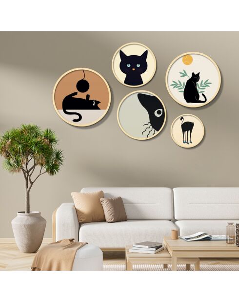 Pannello decorativo incorniciato in MDF (5 pezzi) multicolore