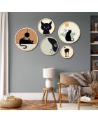 Pannello decorativo incorniciato in MDF (5 pezzi) multicolore