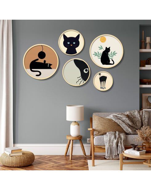 Pannello decorativo incorniciato in MDF (5 pezzi) multicolore