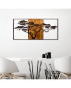 Mehrfarbiges dekoratives Wandzubehör aus Holz - 147 x 70 cm