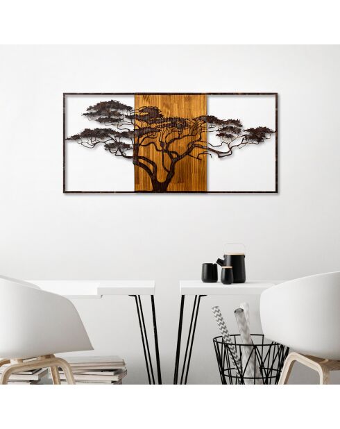 Mehrfarbiges dekoratives Wandzubehör aus Holz - 147 x 70 cm