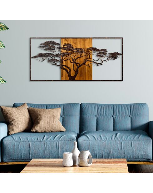 Mehrfarbiges dekoratives Wandzubehör aus Holz - 147 x 70 cm