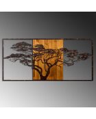 Mehrfarbiges dekoratives Wandzubehör aus Holz - 147 x 70 cm