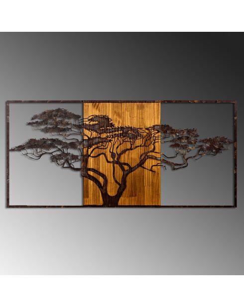 Mehrfarbiges dekoratives Wandzubehör aus Holz - 147 x 70 cm