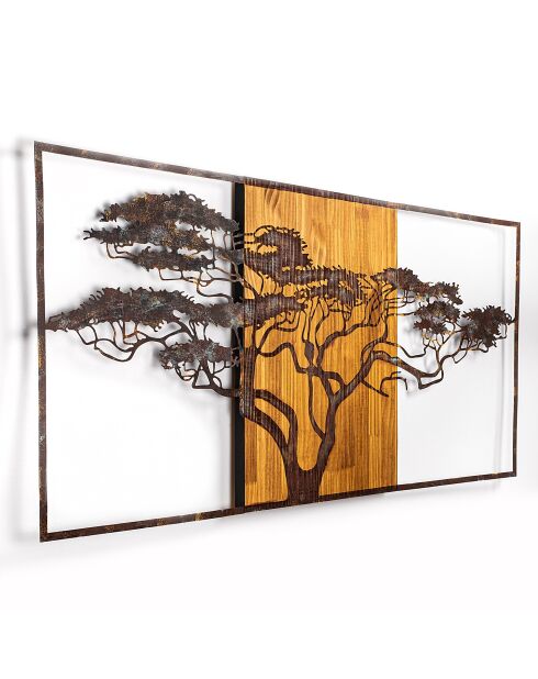 Mehrfarbiges dekoratives Wandzubehör aus Holz - 147 x 70 cm